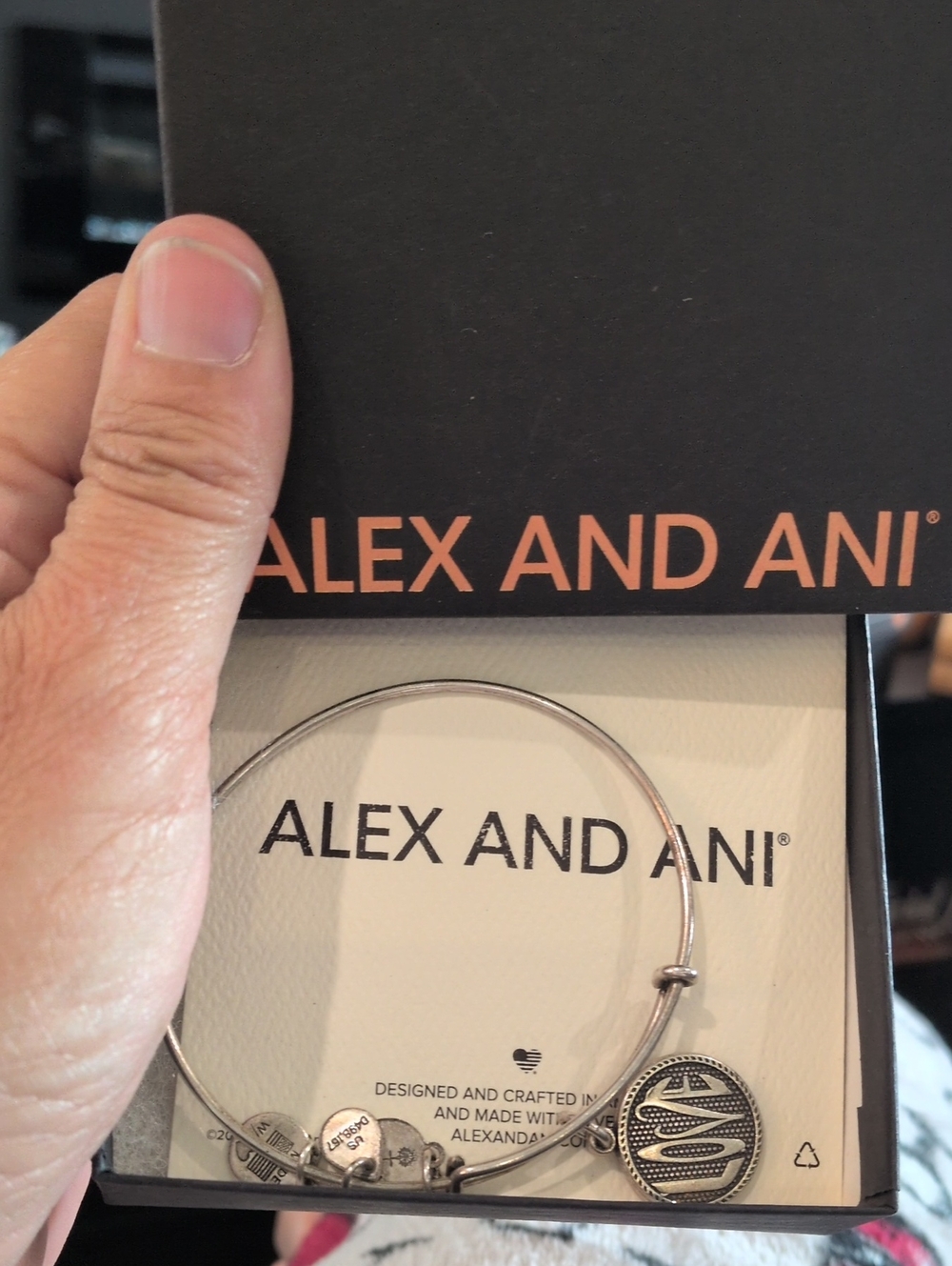 Alex and Ani Silver Charm Expandable Bangle Bracelet
